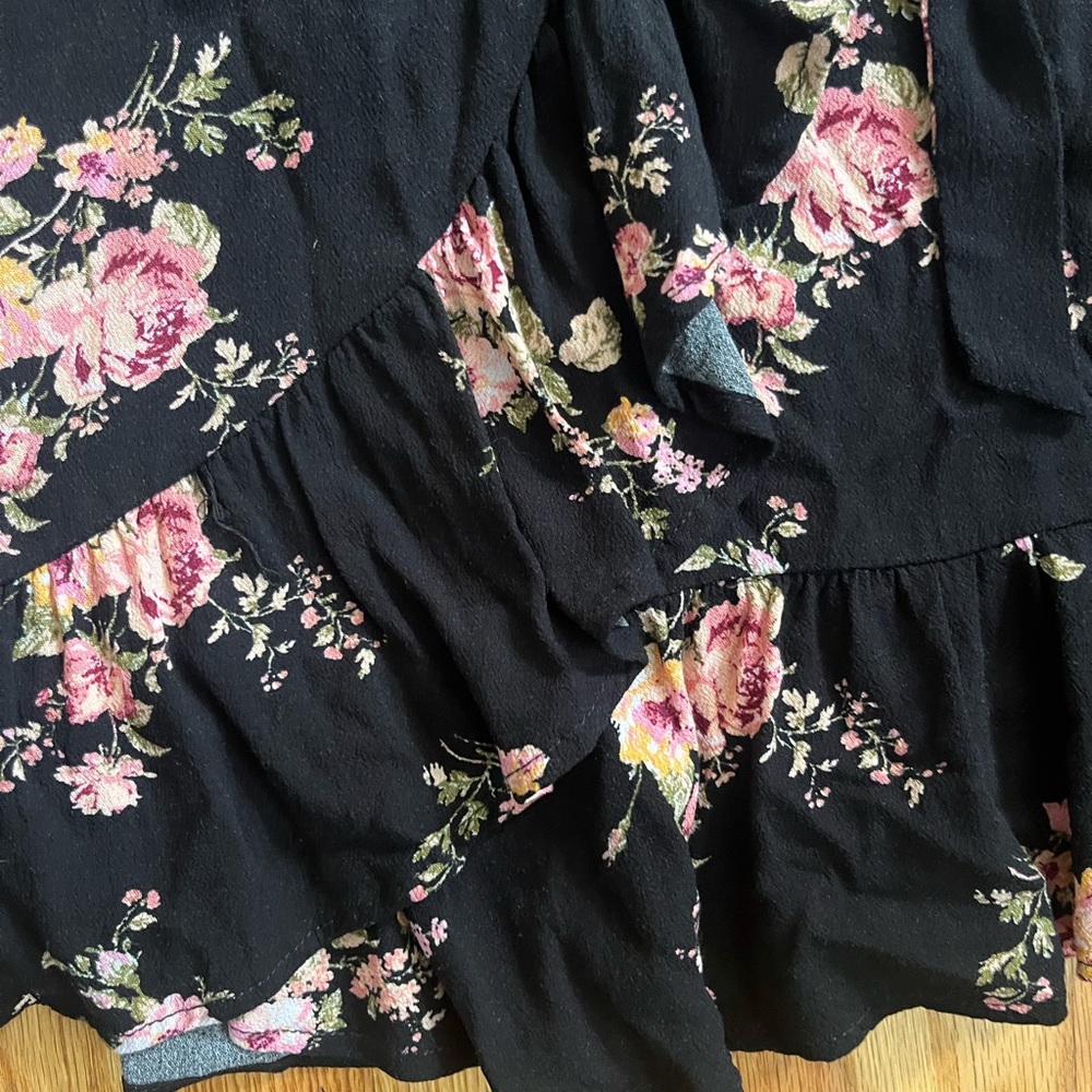 Black and pink floral dress